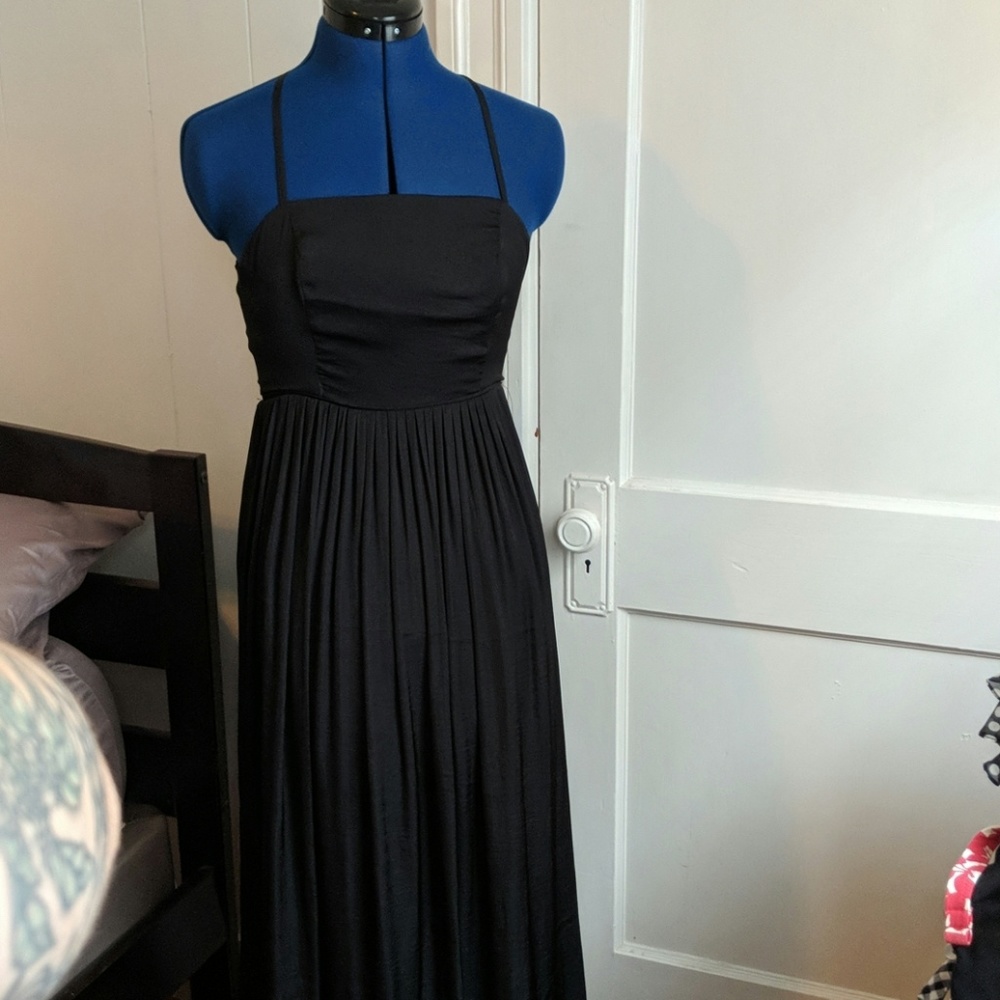 Black Urban Outfitters Tie Back Maxi Dress XS